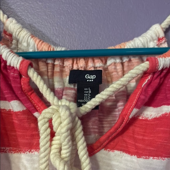 Old Navy Striped Halter Top - Pink, White, Orange - Picture 2 of 3